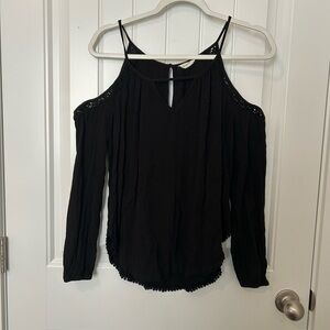 Aeropostale Black Cold Shoulder Top